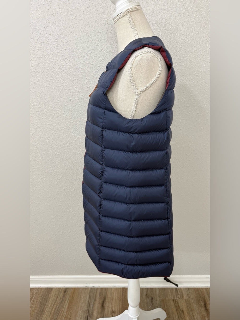 Maliparmi Reversible Long Puffer Vest Women’s 42 Navy Colorblock Lightweight S - Picture 7 of 12